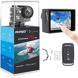 AKASO V50 Elite 4K60fps Touch Screen WiFi Action Camera Voice Control EIS 131 feet Waterproof Camera Adjustable View Angle 8X Zoom Remote Control Sports Camera with Helmet Accessories Kit