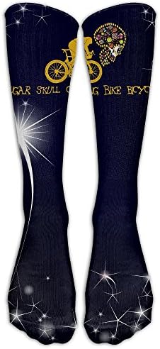 Sugar Skull Cycling Bike Bicycle Designer Cool SocksFunky Socks Leg Warmer Sports Socks