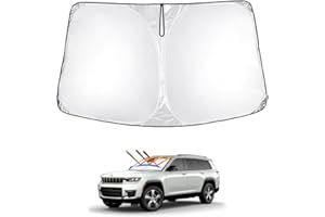 T TGBROS Windshield Sun Shade for Jeep Grand Cherokee L 2021-2025 Accessories Foldable Sun Shield Front Window Sunshade Cover Sun Visor Cover Block Heat and Sun Protection(NOT FITS Grand Cherokee)