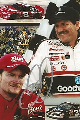 Dale Earnhardt Sr. Autographed Photograph - Sr & Jr BUDWEISER GOODWRENCH 4x6 #1 - Autographed Photos