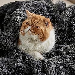 Bedsure Faux Fur King Size Blanket Tie Dye Black