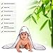 KONVINIT Baby Hooded Towel, Super Soft and Absorbent Organic Bamboo Baby Towel for Girls and Boys, Durable and Hypoallergenic Baby Bath Towel for Newborn, Infant and Toddler, 34 x 34 Inches (White)