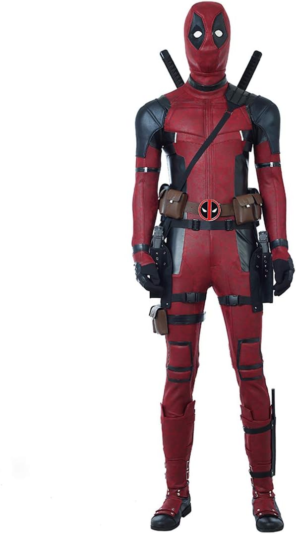 WEERUN Anime Cosplay Costume Set, Anime Deadpool Cosplay Adult Outfit
