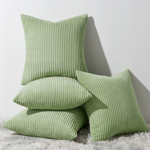 Topfinel Sage Green Velvet Pillow Cover Set of