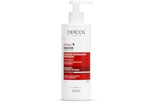 Vichy Dercos Energy+, Shampoo Estimulante, Tratamento Antiqueda para Cabelos Fracos e Quebradiços, Fortalece os Fios com Aminexil, Niacinamida e Vitamina E, 400g