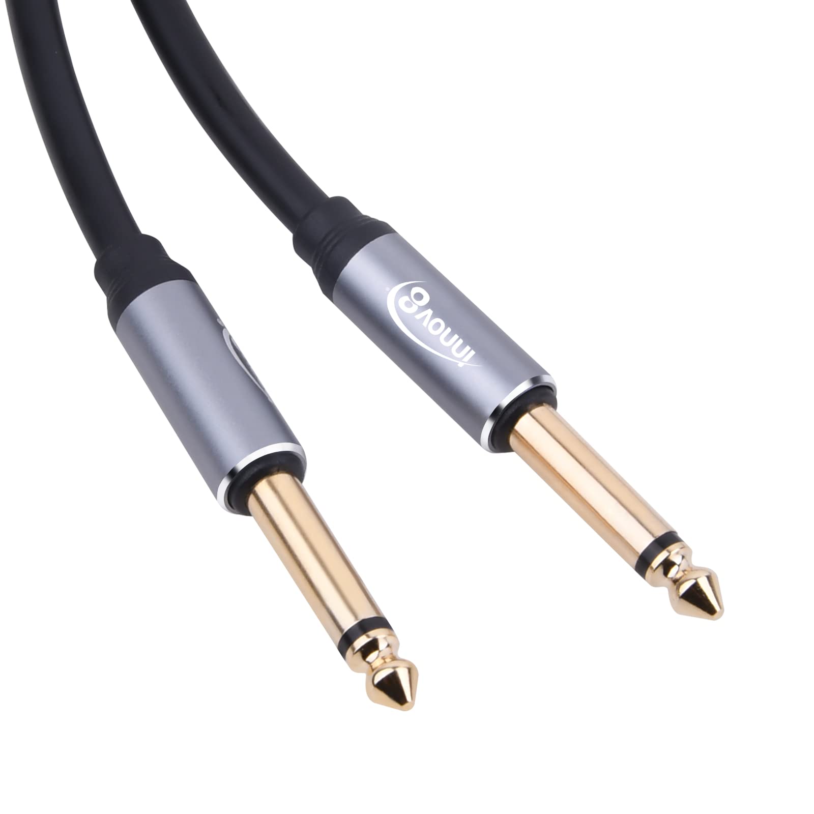 INNOV8 6.35mm to 6.35mm Guitar Cable, 1/4 inch to 1/4 inch TS Jack to Jack Mono Audio Speaker Instrument Lead Compatible with Acoustic Electric Guitar,Amplifier,Mixer,Effects Pedal,Bass Drums - 3m