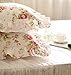 FADFAY Shabby Pink Rose Floral Print Pillowcases Elegant Country Style Vintage Lace Ruffles Bedding Pillow Covers Standared Size 19