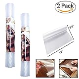 Tsyware 2 Pack 12 Inch x 59 Inch EVA Shelf Drawer Liner, transparent Non-Adhesive Cupboard Cabinet Non-Slip Mat,Anti-bacterial Anti-fouling, Anti-frost, Waterproof, Can Be Cutting To Any Size