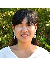 Meyome - Pendientes colgantes con forma de lágrima de circonita cúbica para novia, chapados en oro blanco