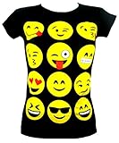GIRLS T-SHIRTS & LEGGINGS EMOJI EMOTICONS SMILEY FACES SHORT SLEEVE TOPS 7-13 Y