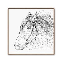 Framed Canvas Wall Art Abstract Horse Canvas Prints Home Artwork Decoration for Living Room,Bedroom - 16x16 inches