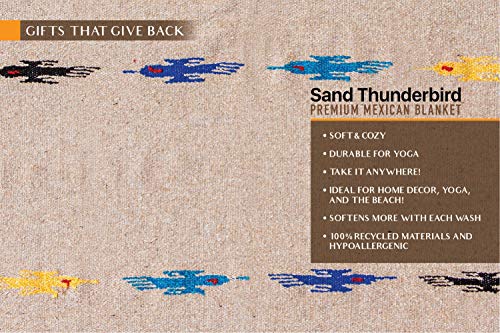 image for Benevolence LA Mexican Blanket Authentic Yoga Blanket - Handwoven Acry