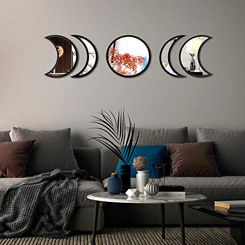 Moon Phase Mirror Set 100 Glass Moon Phase Mirrors Wall Hanging