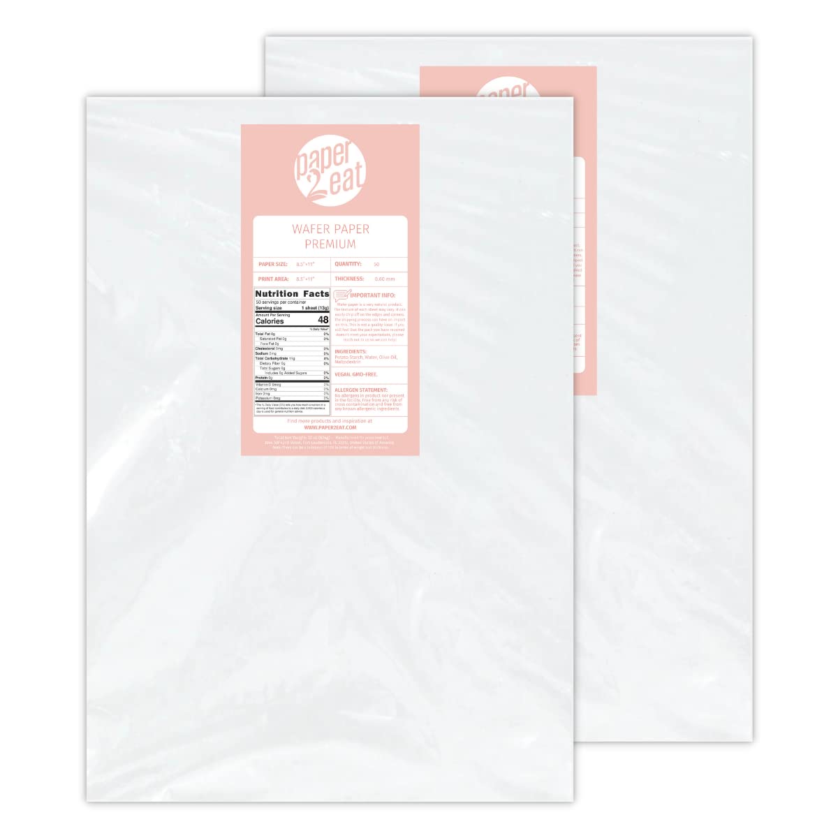 Printable Edible Wafer Paper Sheets from paper2eat