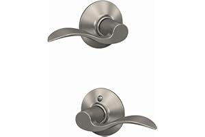 Schlage F10 ACC 619 Accent Door Lever, Hall & Closet Passage Lock, Satin Nickel