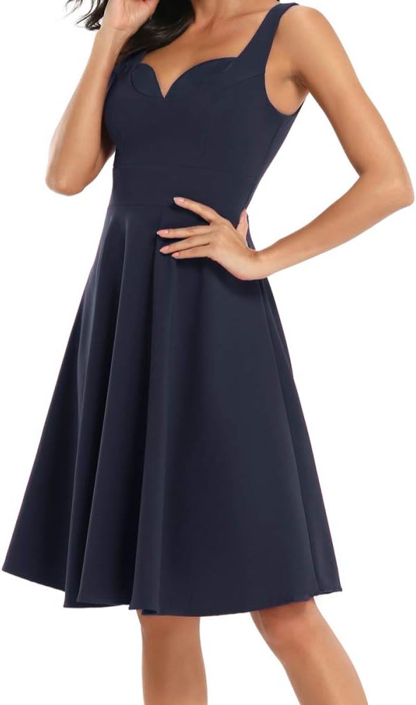 dark blue satin dress