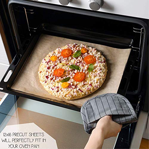 120 x Parchment Paper Sheets - No Curl, No Tear, No Burn Baking Paper (16 x 12 inch) – Precut Parchment Paper For Baking – No Chemical Unbleached Parchment Paper – Cookie Paper Baking Sheets