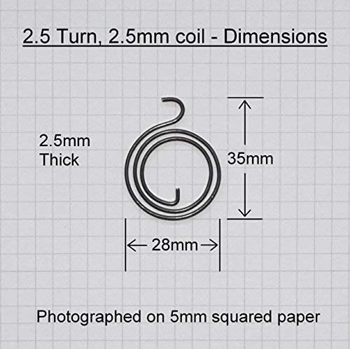 Northern DIY 6 Door Handle Springs (2.5-Turn Coil, 2.5mm Thick, Black Coating) Plus 6 Circlips - Image 3