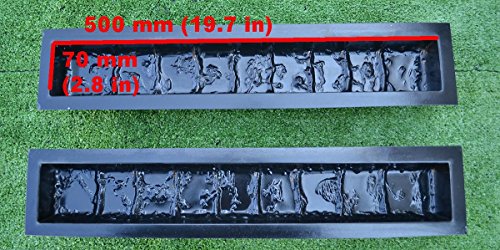 2 PIECES EDGE STONE CONCRETE MOLDS EDGING BORDER MOULD ABS PLASTIC #BR15