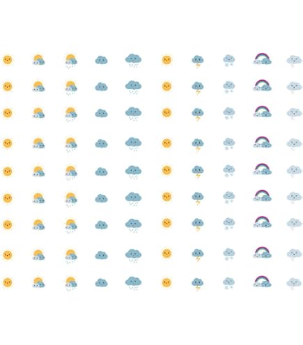 Autocollants Kawaii Météo Et Smile – Pour Journal, Scrapbooking, Planificateur, Décoration De Bureau