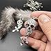 EVBEA Gothic Jewelry Skull Cross Drops Sparkly Big Chandelier Earrings for Women (White)