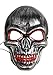 Men's Light Up LED Scary Death Skull Mask for Halloween Gift (Red/Blue Light Up Skull Mask)