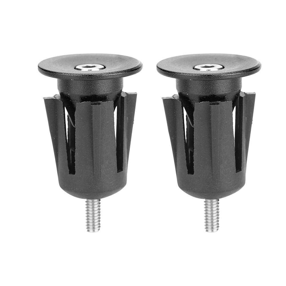 1 Pair Handlebar Plug Aluminum Alloy Bike Handlebar End Plugs Grip Ends for Mountain Bike Road Bicycle Handlebar(Black)