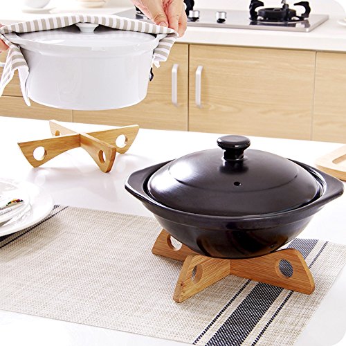 image for Brave669 Detachable Wooden Heat Insulation Rack Mat Pot Holder for Kit