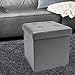 Sorbus Storage Ottoman Bench, Folding Cube Ottoman, Great for Hassock, Foot Stool, Seat, Coffee Table, Storage Chest, and More Contemporary, Faux Leather(Gray)