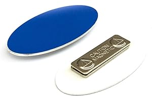 ALL QUALITY Oval Name Badge Blanks with Magnet - 10 Pack (Blue)