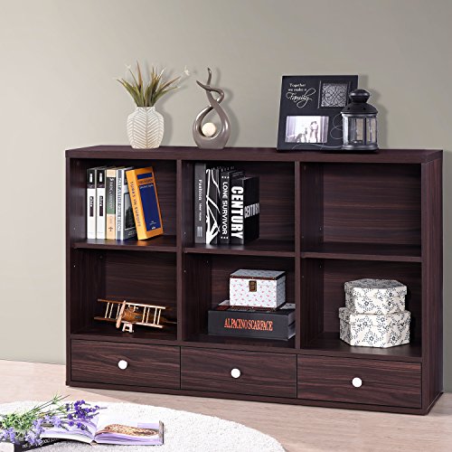  - Harper&Bright Designs Sideboard Storage Console Table Living Room Console with Three Drawers (Espresso)