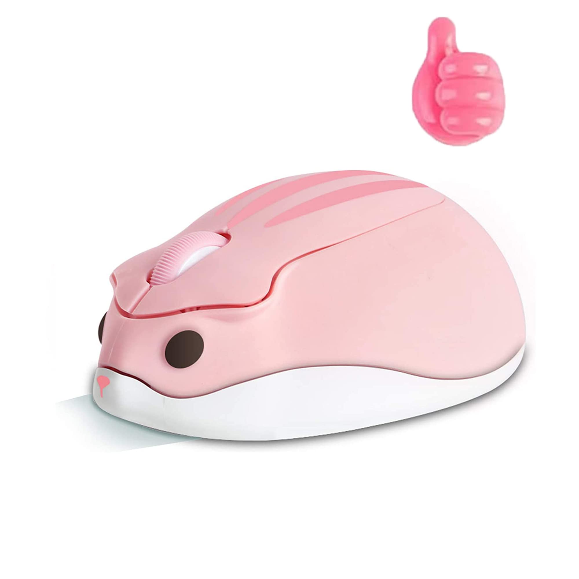 2.4G Wireless Mouse Cute Hamster Shape Silent USB Mouse Pink PC