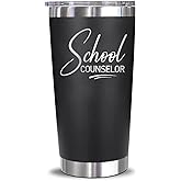 HTDesigns School Counselor - Engraved Stainless Steel Tumbler - Stainless Cup - School Counselor Gift - Gift For Friend - Cute Mug - Gift For Women And Men