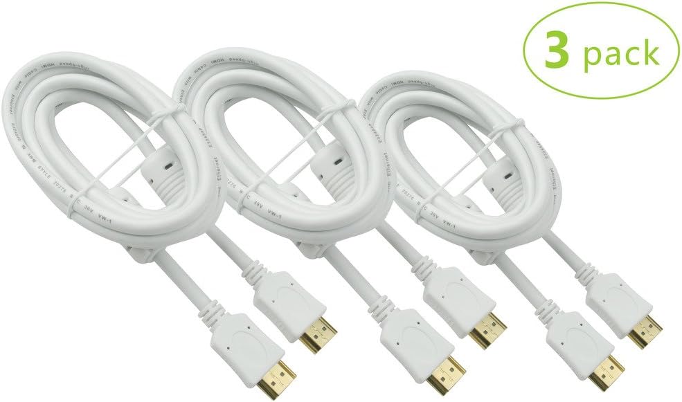 Hentek High-Speed HDMI Cable 6.5 Ft(2 Meters) -3 PackSupports Ethernet, 3D, 4K and Audio Return(CE,UI,ATC)
