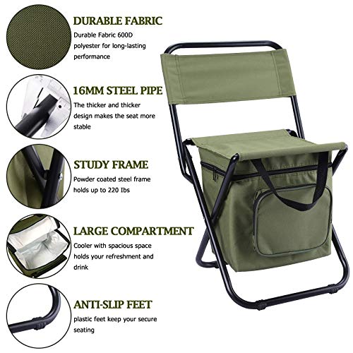 Topchances Camping Faltstuhl Tragbarer Stuhl Gepolsterter Klappstuhl mit Aufbewahrungstasche Tragetasche Tragbarer Stuhl… – Bild 5