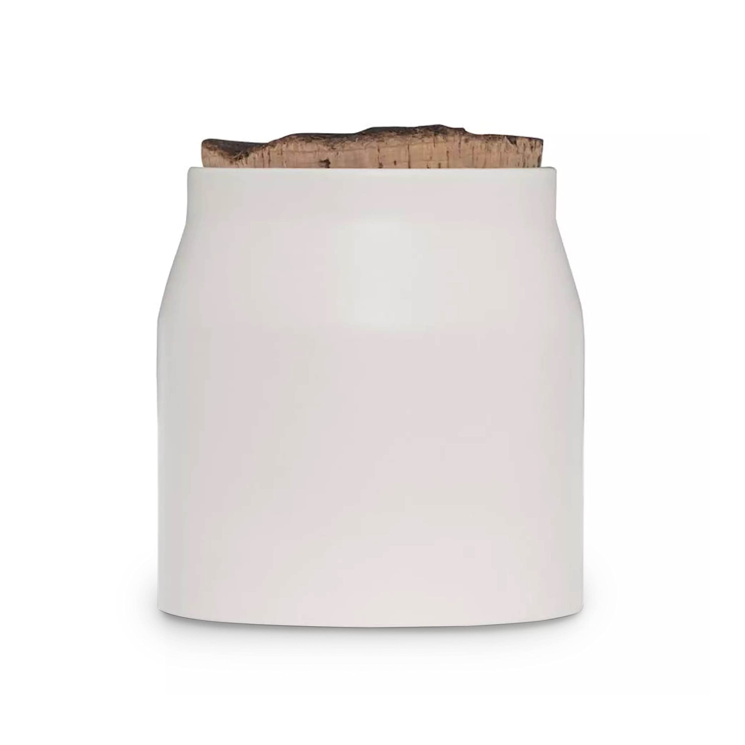 Tower Natural Life Small Ceramic Storage Jar with Weathered Cork Lid crafted from Sustainable and Natural Materials, Perfect for Loose Ingredients or Utensil Holder, White, NL826199