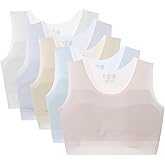 Herepai Training Bras for Girls Seamless Cami Bralettes Sports Striped Vest with Padding