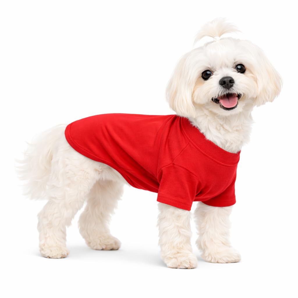 Lovelonglong Pet Clothing Dog Costumes Basic Blank T-Shirt Tee Shirts for Small Dogs Lobster Pink M