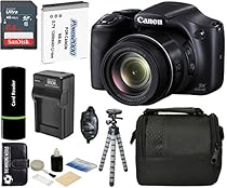 Canon PowerShot SX530 HS 16MP Super 50x Optical Zoom IS 1080p HD Video CMOS Digital Camera + Case + Spare Battery and Charger + Tripod + Hand Grip + 64GB Advanced Accessories Bundle