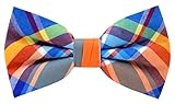 Carahere Mens Cotton Plaid Bow Ties Adjustable Pre Tied Bow Ties For Men