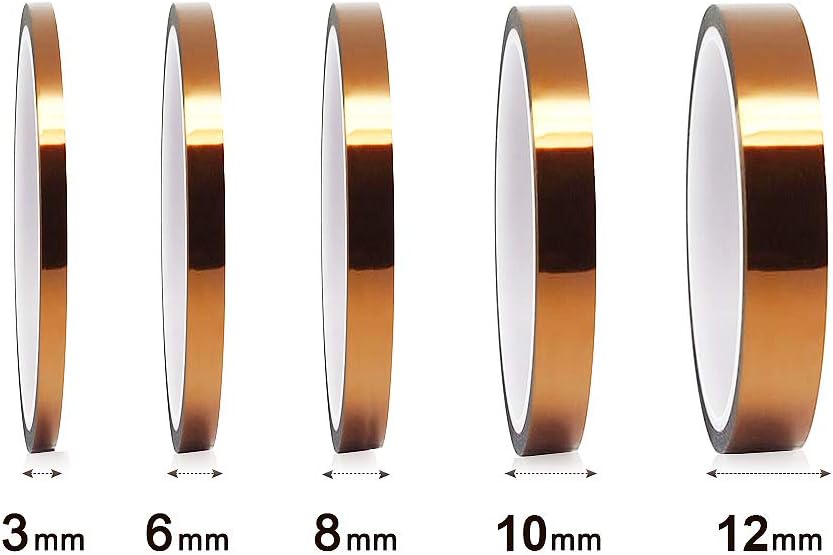 YIXISI 5 PCS High Temperature Tape, Kapton Tape, Polyimide Tape, Sublimation Tape, Multi-Sized 3/6/8/10/12 mm × 33m - Image 3