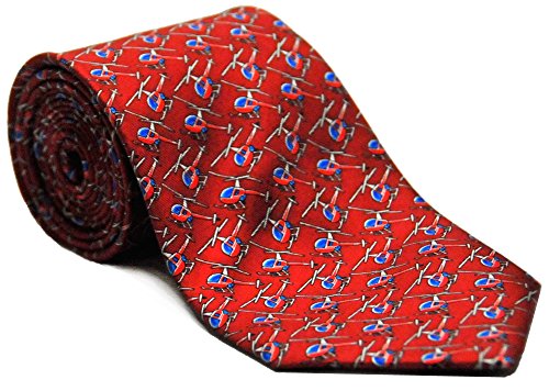 Helicopter Silk Twill Novelty Tie (Red)