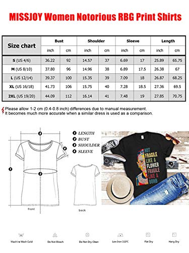 Not Fragile Like a Flower Fragile Like a Bomb RBG Ruth Bader T-Shirt(Ship from USA)