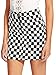 WDIRA Women's Elegant Mid Waist Above Knee O-Ring Zipper Front Plaid Skirt