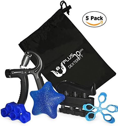 Hand Grip Forearm &amp; Finger Strengthener and Exerciser Bundle Kit! Increase your Dexterity, Perfect for Physical Therapy, Flexibility, Stress Relief, and Musicians!!!