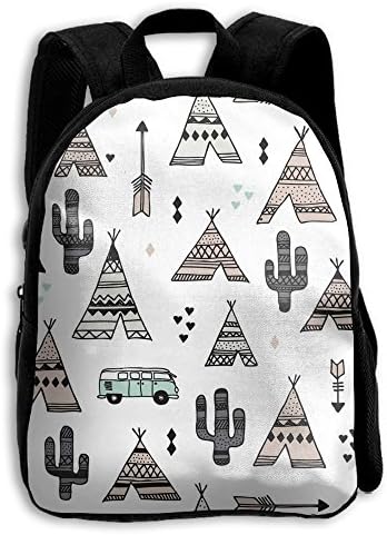NHRTYHFWDG Customized School Backpack Geometric Camper Van Indian Summer Aztec Arrows Teepee &amp; 1(4382) Childrenâ€s Backpack,Shoulders Bag,Casual Backpack,Travel Backpack