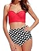 ADFOLF Retro Bikini Swimsuits For Women High Waisted Halter Push Up Bathing Suits Polka L