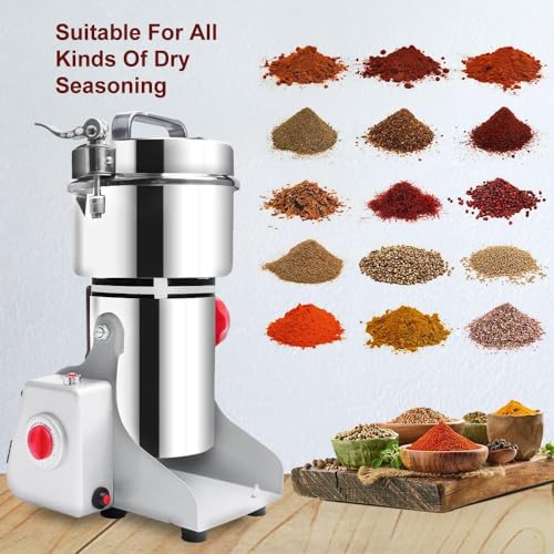 Molinillo Eléctrico Grano 800 g, 3000W y 110 V Cobre Tipo Oscilante, Molinillo Eléctrico de Acero Inoxidable, Molino de Maiz, Molino para Cafe Grano