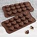 homEdge 15-Cavity Dimpled Heart Shape Chocolate Mold, Silicone Dimpled Valentine Heart Chocolate Gummy and Candy Mold