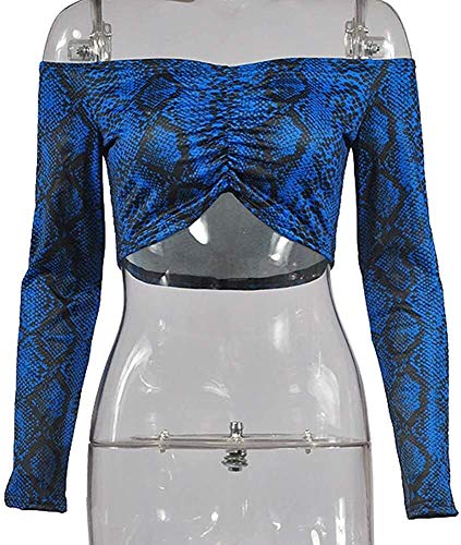 51M11VX3YiL XGBDTJ Mujer De La Blusa De Manga Larga Estampado De Serpiente Camiseta del Hombro Reunidos Blusa Corta Bustier Top De… XGBDTJ Mujer De La Blusa De Manga Larga Estampado De Serpiente Camiseta del Hombro Reunidos Blusa Corta Bustier Top De… - Imagen 5